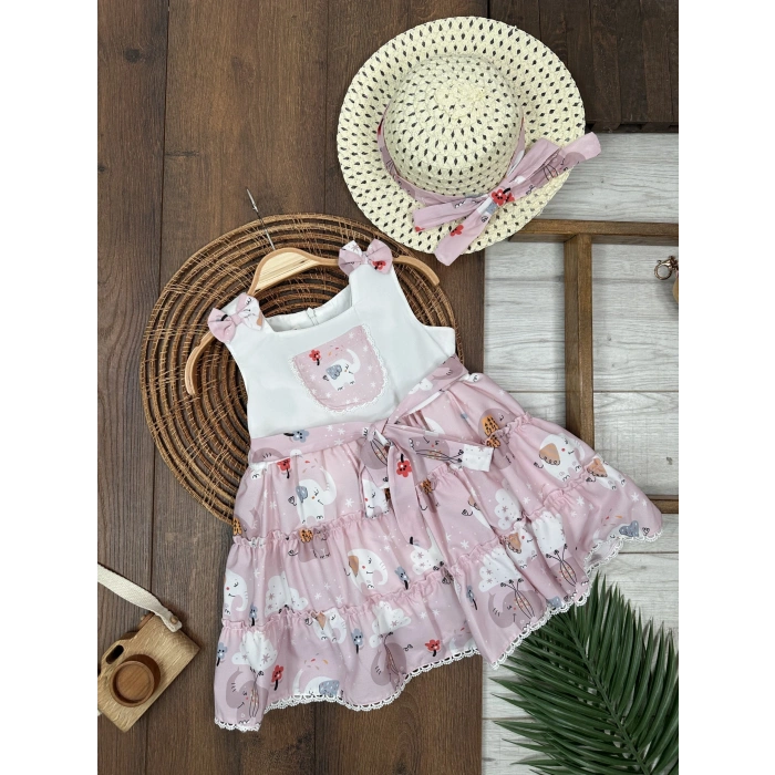 Fil Elbise ve Şapka Kız Çocuk Elbise