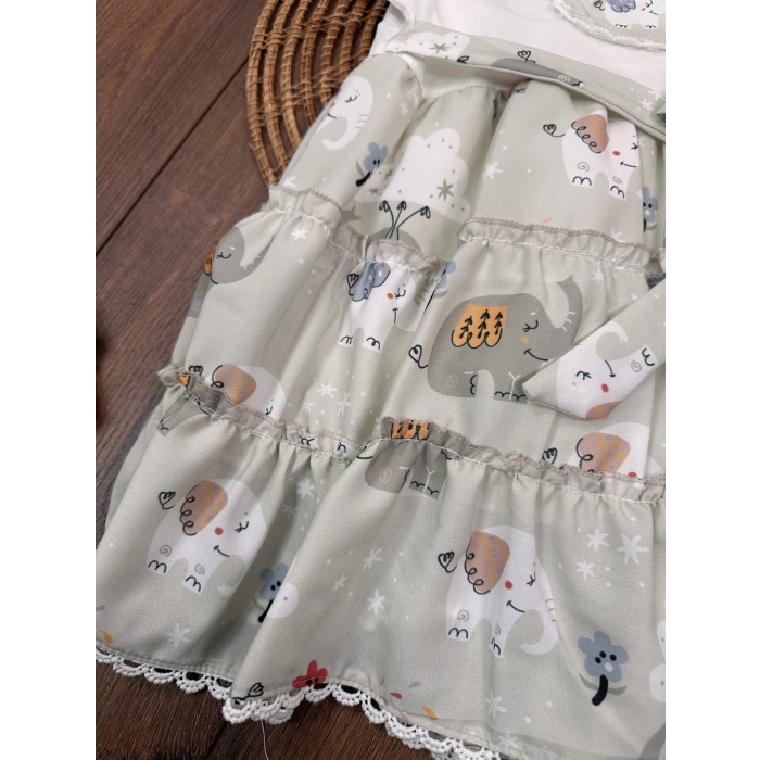 Fil Elbise ve Şapka Kız Çocuk Elbise