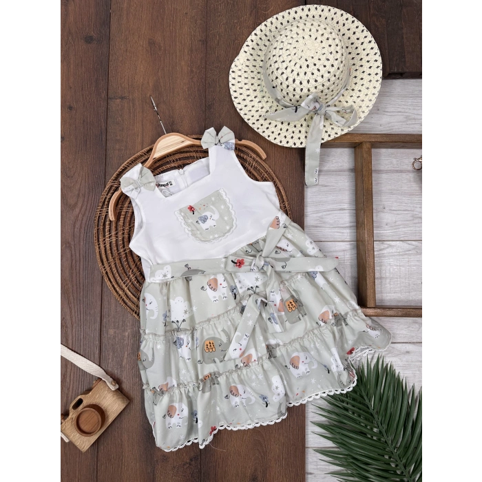 Fil Elbise ve Şapka Kız Çocuk Elbise