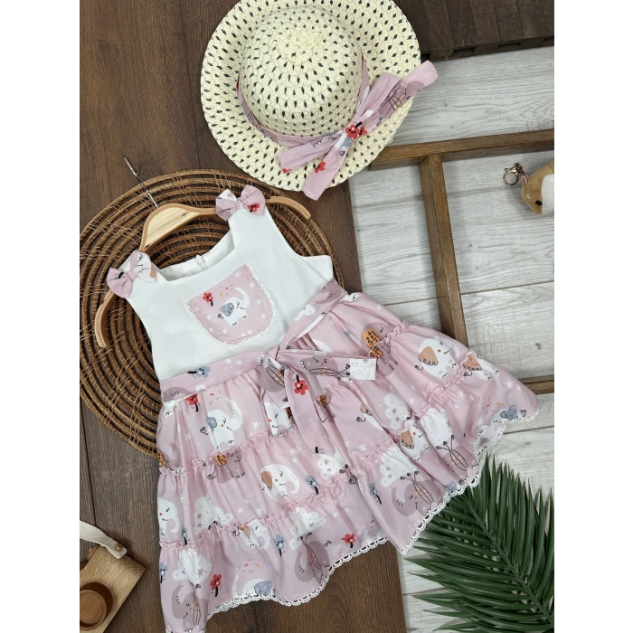 Fil Elbise ve Şapka Kız Çocuk Elbise