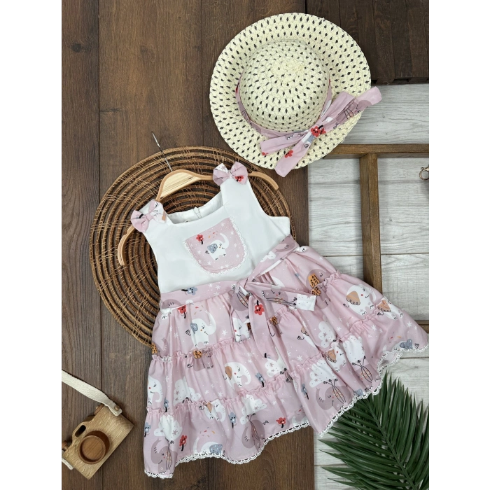 Fil Elbise ve Şapka Kız Çocuk Elbise