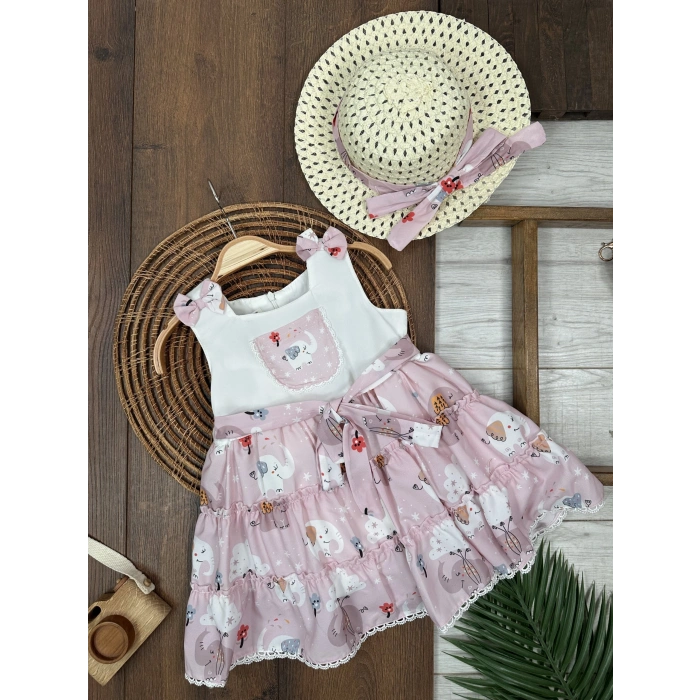 Fil Elbise ve Şapka Kız Çocuk Elbise