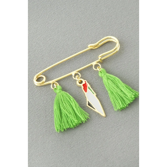 Filistin Püsküllü Broş