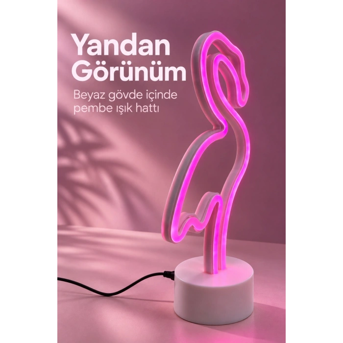 Flamingo Led Lamba Pembe Işıklı Usb Ve Pilli