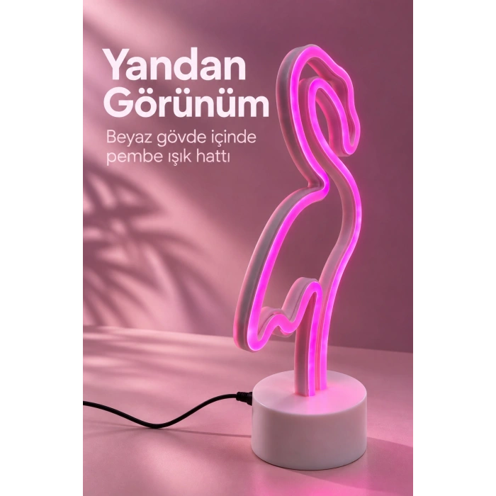 Flamingo LED Lamba Pembe Işıklı USB ve Pilli