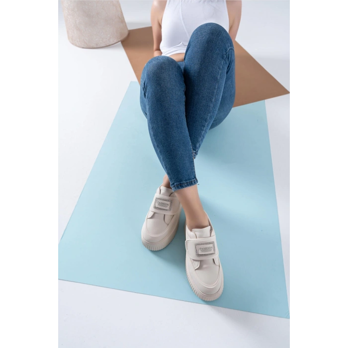 Fleur Bej Kalın Taban Spor Ayakkabı