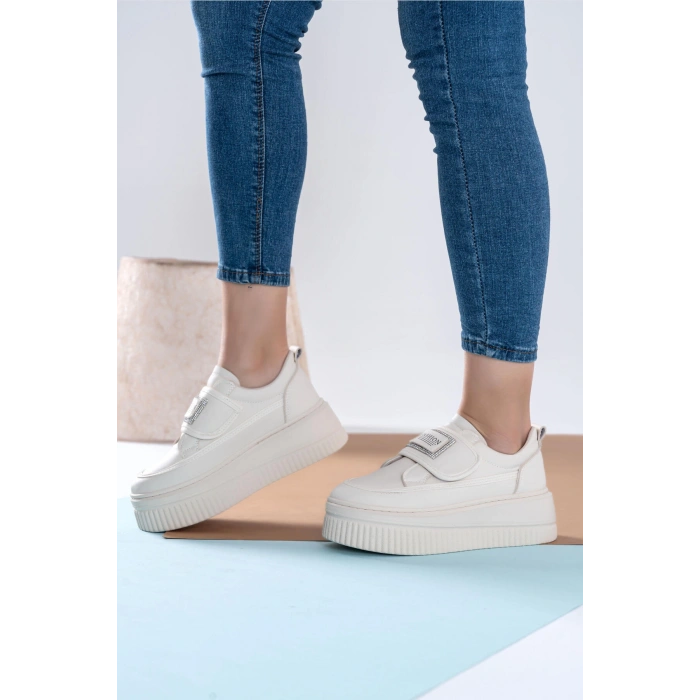 Fleur Bej Kalın Taban Spor Ayakkabı