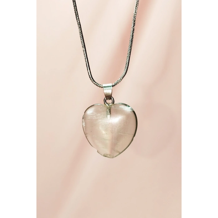 Florit Doğal Taşı Zincirli El Yapımı Kolye Uç: 2 cm Zincir: 20 cm Kutulu