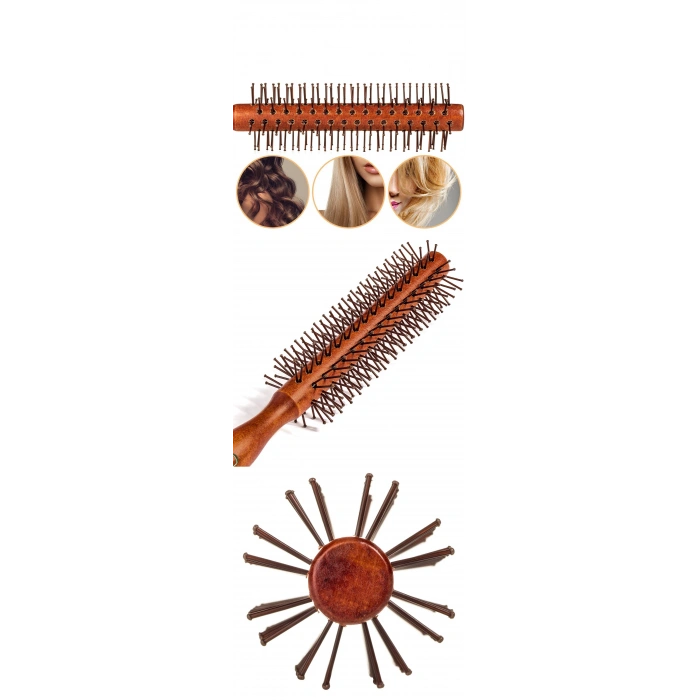 Fön Ve Tarama Fırçası Ahşap 2 Li Set