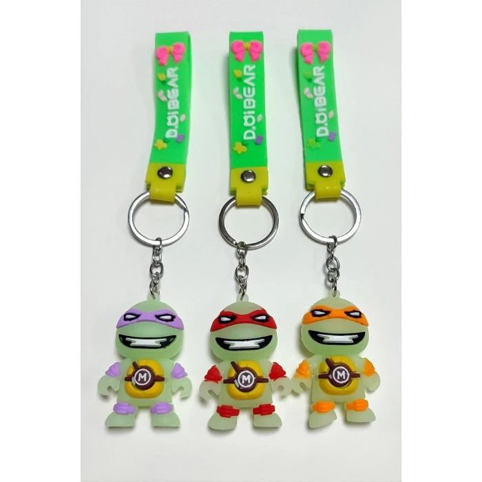 Fosforlu Kaplumbağa Silikon Anahtarlık