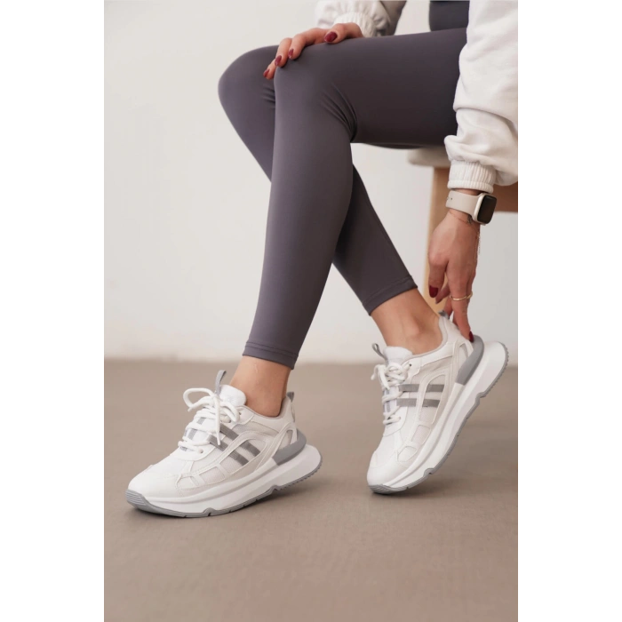 Freesia Beyaz Gri Spor Ayakkabı