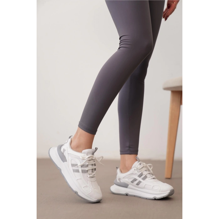 Freesia Beyaz Gri Spor Ayakkabı