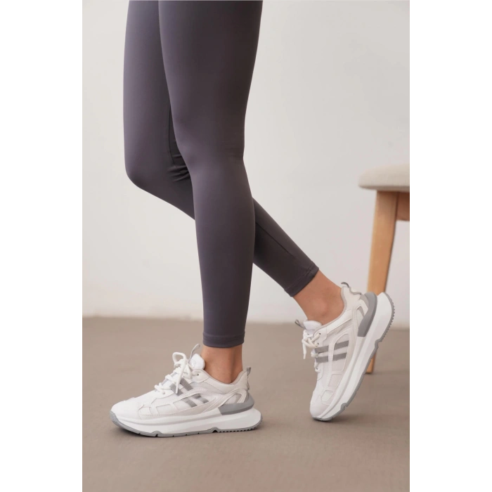 Freesia Beyaz Gri Spor Ayakkabı