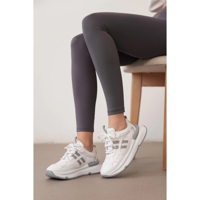 Freesia Beyaz Gri Spor Ayakkabı