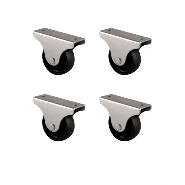 Furç Sabit Teker - 38MM - Siyah HKS229 - 4 Adet