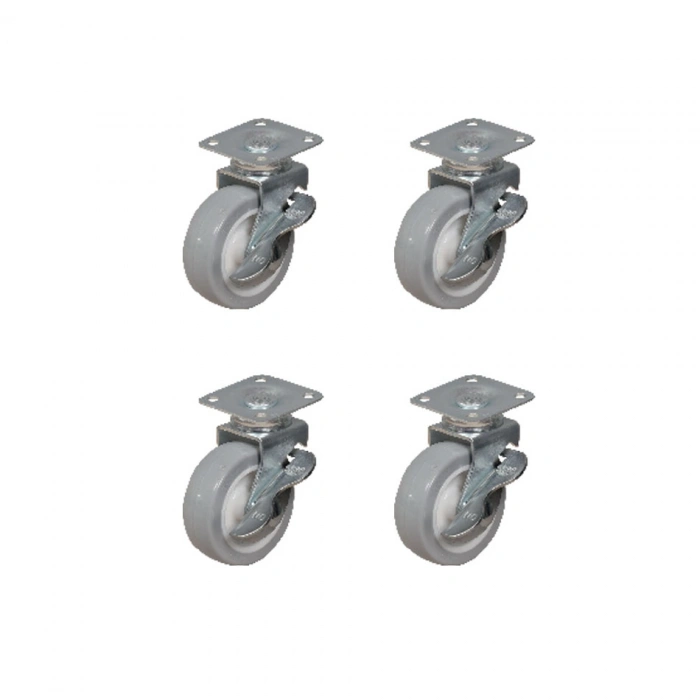 Furç Tablalı Bilyalı Teker (Frenli) - 20x50 - Beyaz/Gri HKS182 - 4 Adet