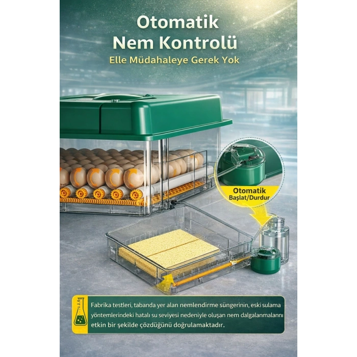 Fx64 Model Tam Otomatik Kuluçka Makinesi Yeni Nesil Havalandırmalı Sulu Sistem
