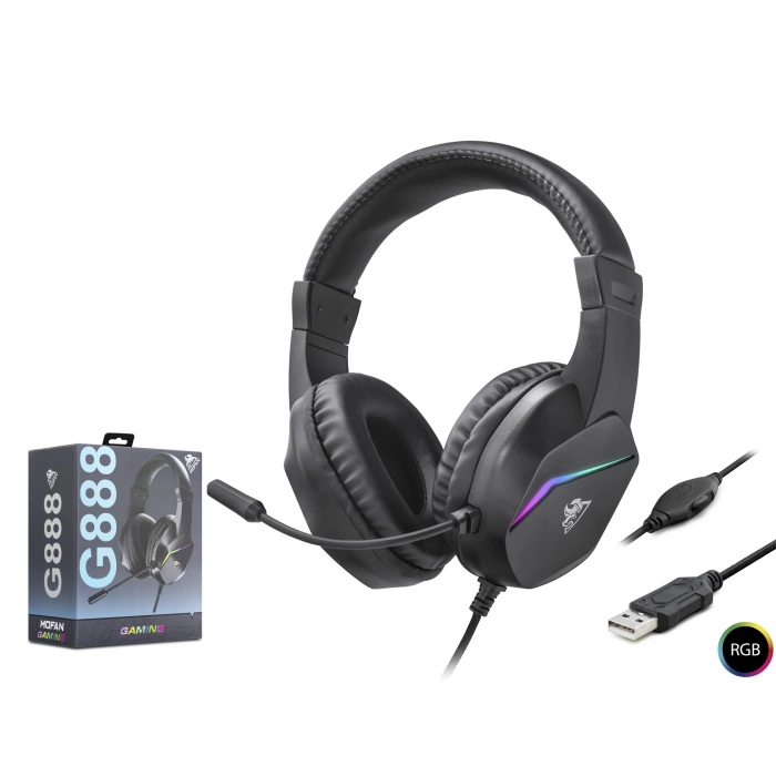 Gaming Kulaklik Usb Rgb - Si̇yah G888