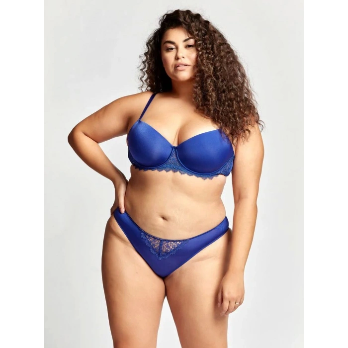 Garland Big Size Plunge Bra, Saks Mavi Konforlu Ve Şık Sütyen