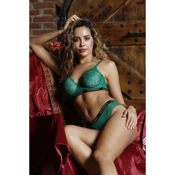 Gaudi Brazilian Slip, Kadın Dantel Brezilyan Yeşil Külot