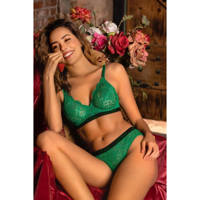 Gaudi Brazilian Slip, Kadın Dantel Brezilyan Yeşil Külot