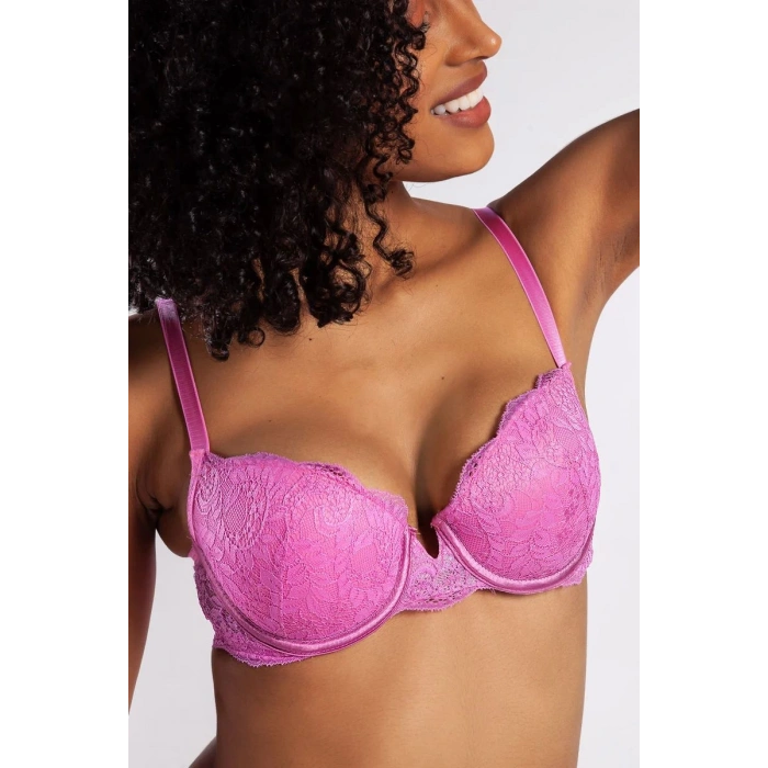 G.colors Balconette Foam Push Up Bra, Koyu Pembe Konforlu Ve Şık Sütyen