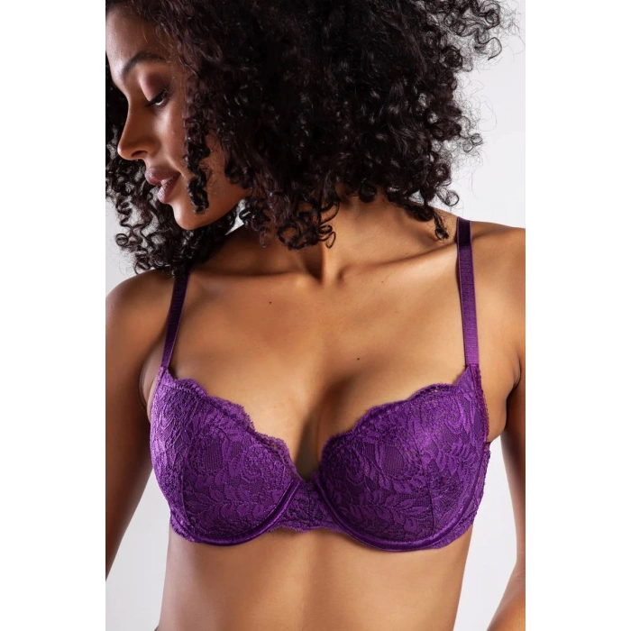 G.colors Balconette Foam Push Up Bra, Mor Konforlu Ve Şık Sütyen