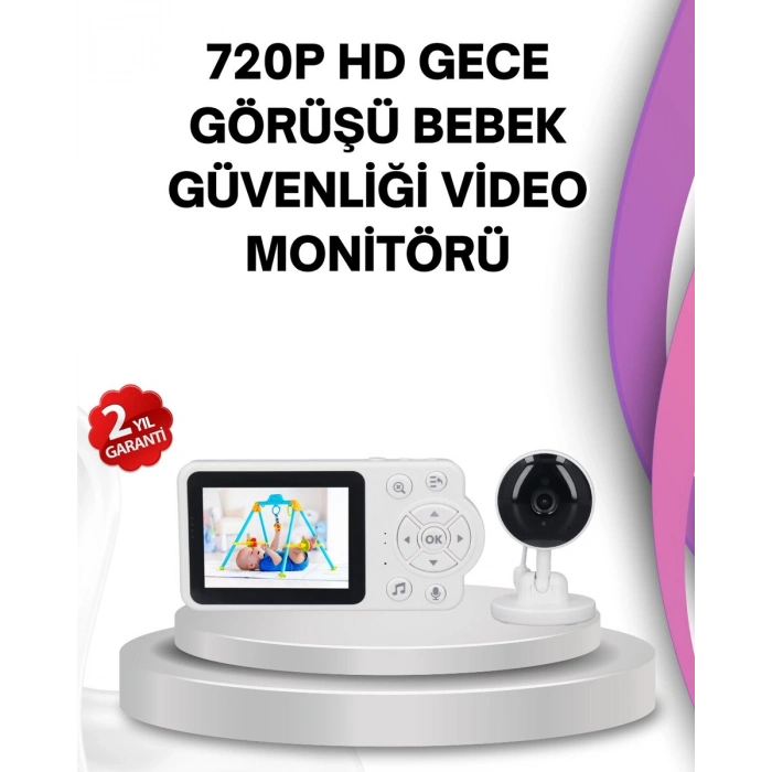 Gece Görüşlü Bebek Kamerası Ninni Ve Alarm Özellikli