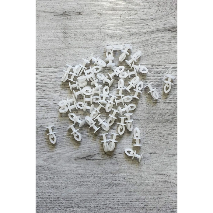 Geçmeli Sistem 75 adet Tül ve Perde Düğmesi Sağlam Korniş Halkası