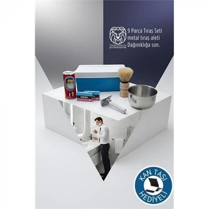 Geleneksel Tıraş Seti - 9 Parça Tıraş Kutulu Set