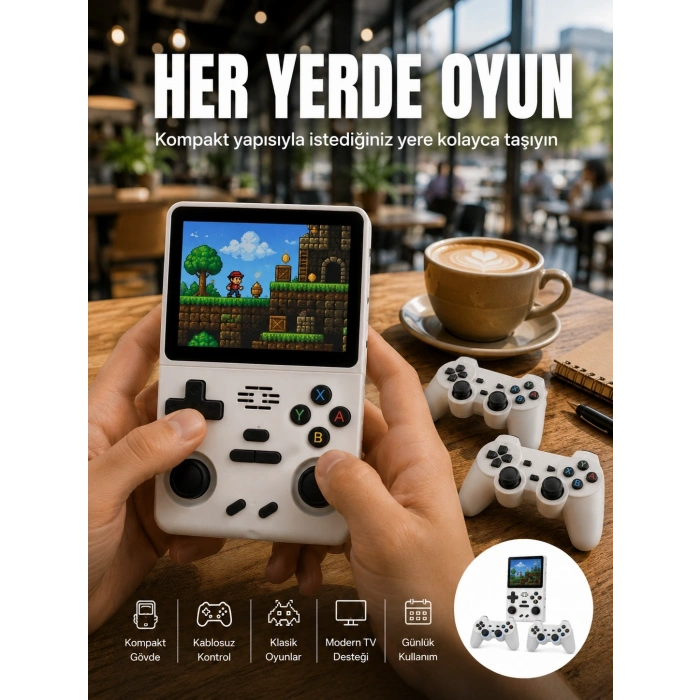 Geniş Ekranlı Taşınabilir Retro Oyun Konsolu Yeni Nesil