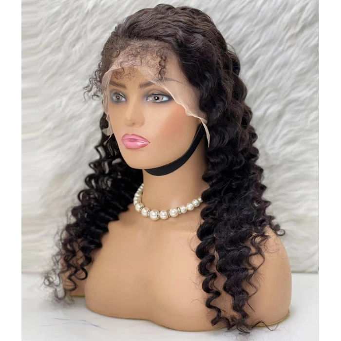 Gerçek Front Lace Tül Peruk - Derin Dalgalı - Doğal 65-70cm