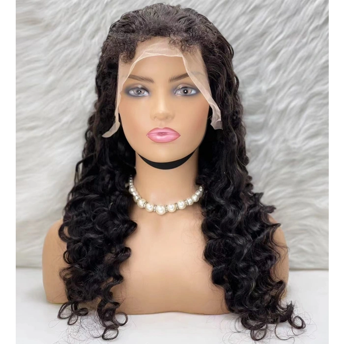 Gerçek Front Lace Tül Peruk - Yoğun Dalgalı - Doğal 65-70cm