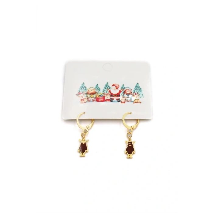 Geyik Yılbaşı Küpe - Altın