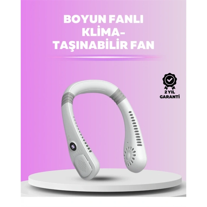 Giyilebilir Bladeless Boyun Fanı | 360° Serinlik, 5 Kademe Rüzgar, Usb Şarjlı Sessiz Mini Klima