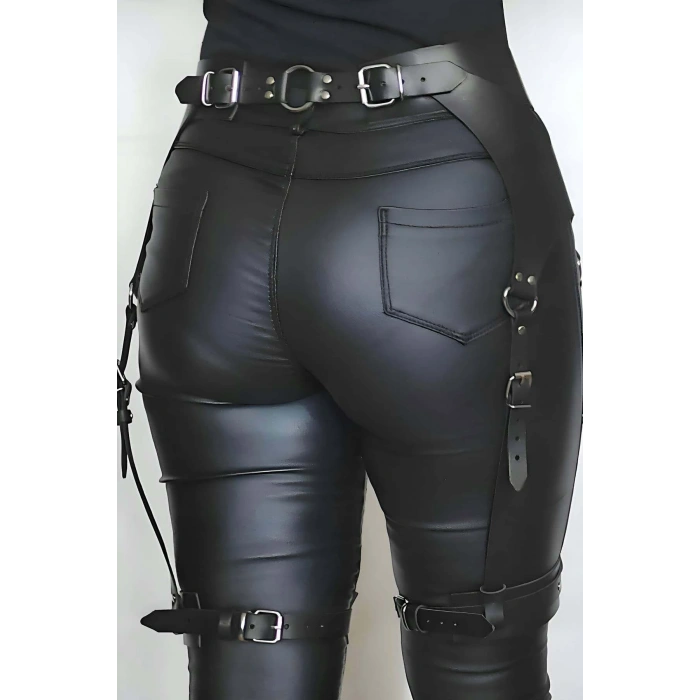 Giysi Üzeri Giyilebilir Deri Jartiyer Harness - Brf1268