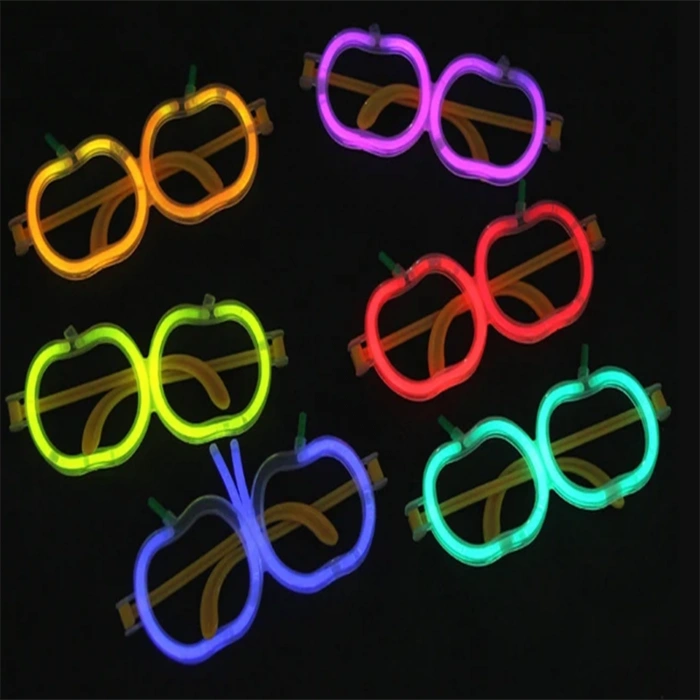 Glow Stick Elma Gözlük - Glow Partisi Gözlüğü - Glow Stick Gözlük 12 Adet (4887)