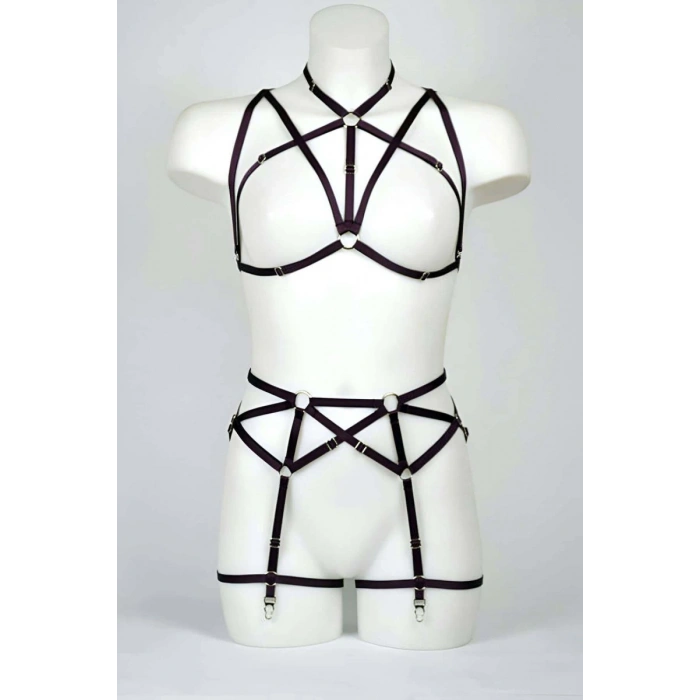 Göğüs Ve Jartiyer Kemerli Seksi Harness - Brf161