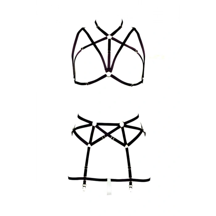 Göğüs Ve Jartiyer Kemerli Seksi Harness - Brf161