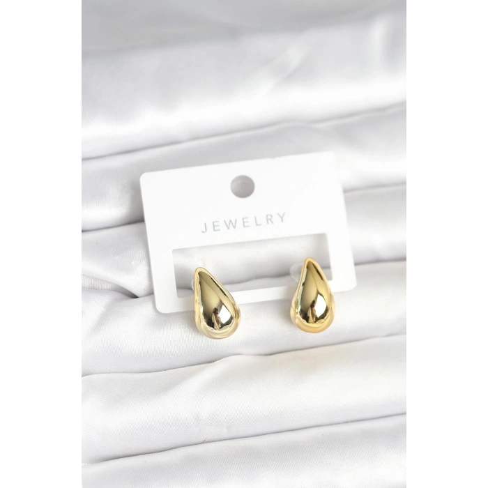 Gold Renk Damla Küpe 17 mm - TJ-BKP11377