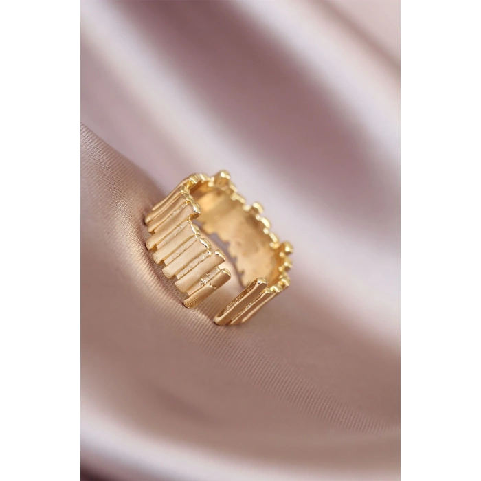 Gold Renk Metal Ayarlamalı Kadın Yüzük - TJ-BYK1558