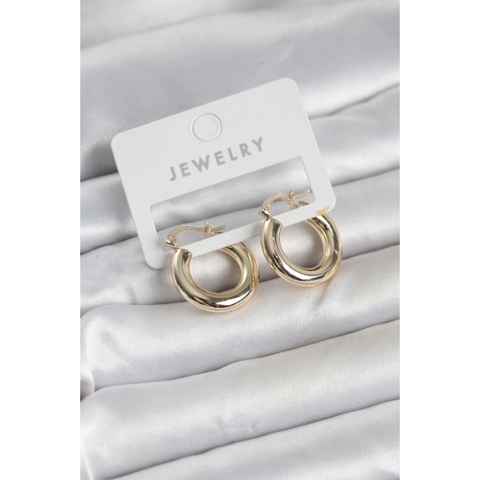 Gold Renk Pirinç Halka 20 mm Kadın Küpe - TJ-BKP11761