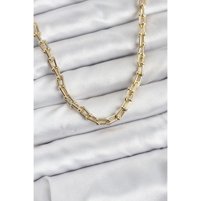 Gold Renk Pirinç Tifani Model Kadın Kolye - TJ-BKO10819