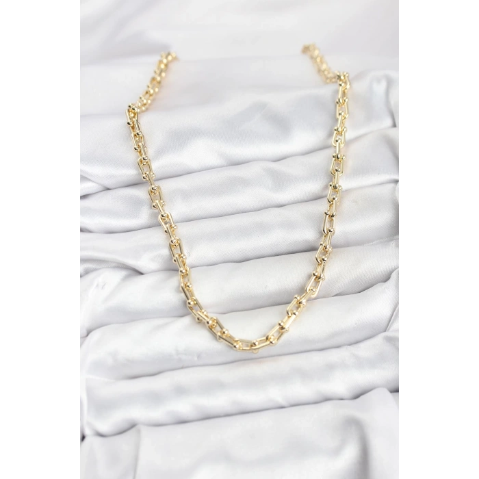 Gold Renk Pirinç Tifani Model Kadın Kolye - TJ-BKO10819