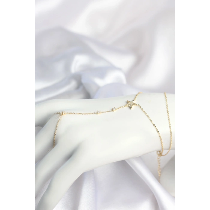 Gold Renk Yıldız Model Pirinç Kadın Şahmeran TJ-SN801