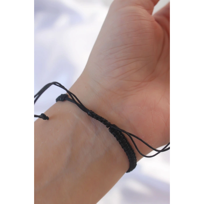 Gold Renk Zirkon Taşlı Taç Figür Makrome Bileklik - TJ-BB6214