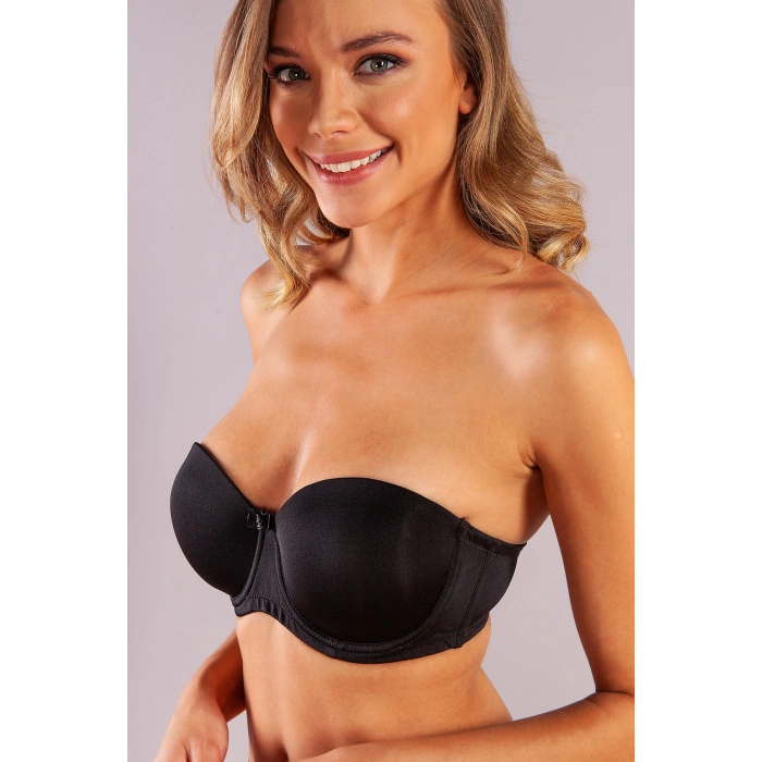Golshan Gabrıella Balconette Foam Cup Bra, SİYAH Konforlu ve Şık Sütyen, Strapless