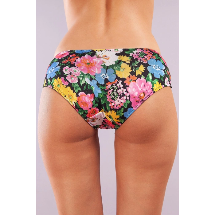 Golshan Garden Boy Short, Kadın Dantelli Çiçek Baskılı Şort Külot