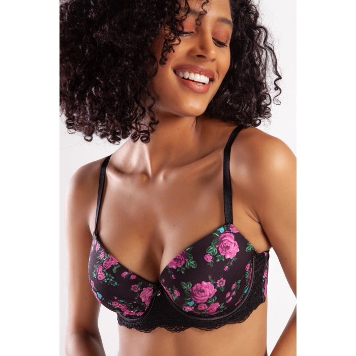 Golshan Gardenia Big size Plunge Bra, Siyah Konforlu ve Şık Sütyen