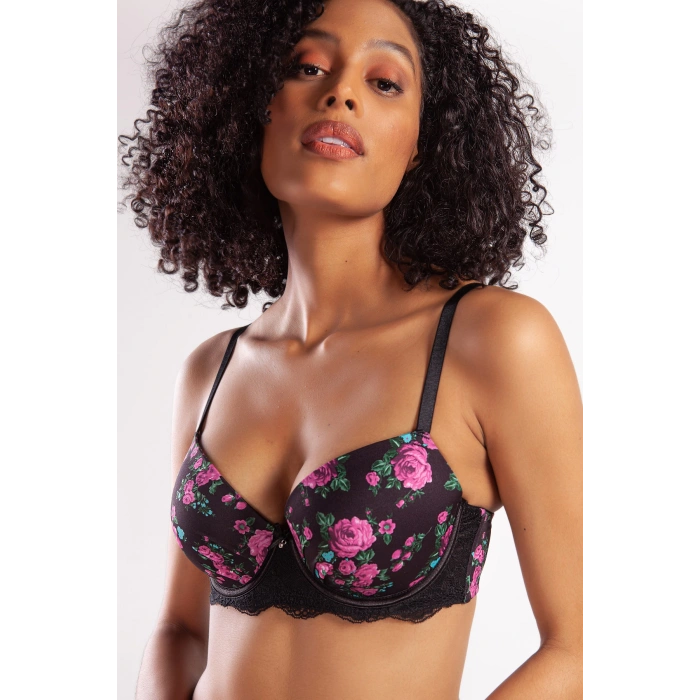 Golshan Gardenia Big size Plunge Bra, Siyah Konforlu ve Şık Sütyen